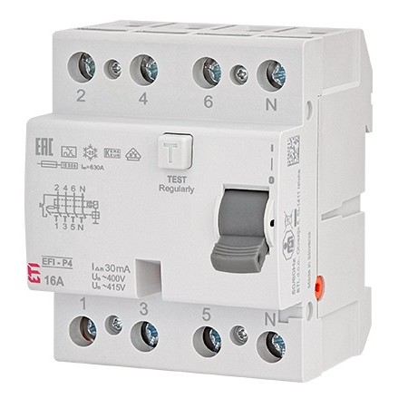 Wyłącznik różnicowoprądowy EFI-P4 A 16/0.03 NL